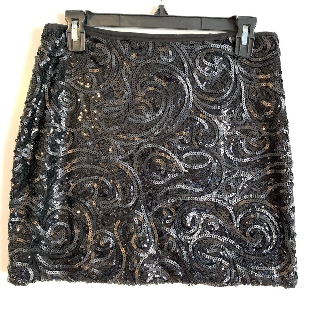 Black Sequined Mini Skirt
